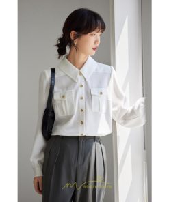 シャツ・ブラウス | ブラウス レディース オフィス 白 フォーマル 長袖 おしゃれ シャツ カジュアル 制服 レギュラー 着回し オフィス 胸ポケット OL 秋服 キレイめ 通勤