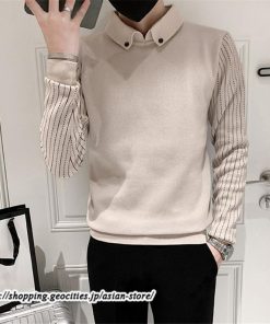 ニット・セーター | セーター メンズ ビジネス レイヤード風 カジュアル ボーダー カッコウイイ 秋 冬 20代 30代 着回し メンズトップス シンプル 40代 50代 大きいサイズ