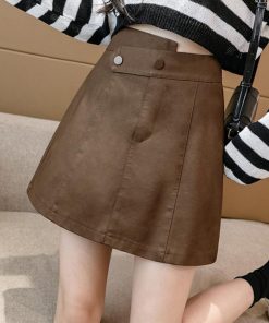 ミニスカート | PUレザー ハイウエスト