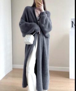 カーディガン | シャギーロングニット韓国風