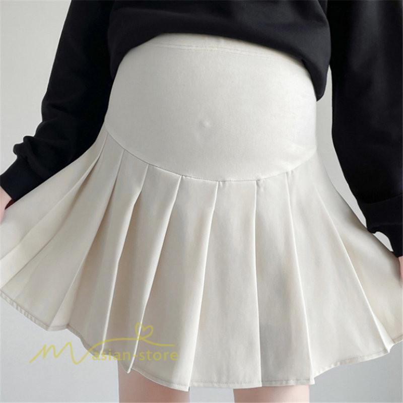 スカート | マタニティレディース ミニ夏 サマー マタニティウェア きれいめ プリーツ可愛い ママ おしゃれ 韓国風 無地 ウエスト調整 上品