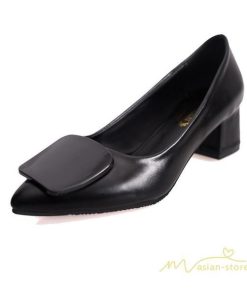パンプス | レディースシューズ PUレザー 靴 ポインテッドトゥ 歩きやすい 疲れない 痛くない 太めヒール エレガント アウトドア オフィス 通勤 春夏秋 新作