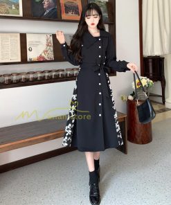 マキシ | ロングワンピース 秋物 レディース ミモレ丈 Aラインワンピース 切り替え フェイク レイヤード風 シャツワンピ お呼ばれワンピース 30代40代 着やせ 重ね着風