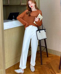 透かし編みトップス | 透かし編みニットレディースメッシュニット