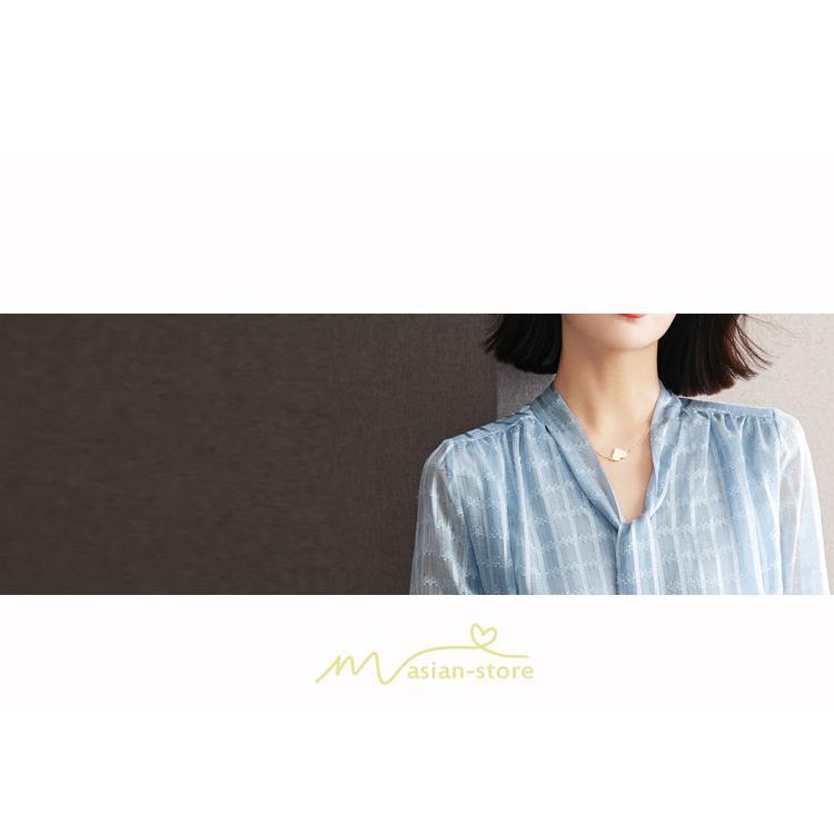 シャツ・ブラウス | ブラウス シャツ 秋 秋服 レディース 蝶結び チェック柄 春 秋 新作 シフォン 長袖 ゆったり 可愛い キレイめ エレガント おしゃれ お出かけ 通勤 カジュアル