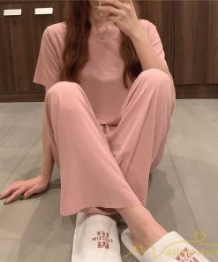 パジャマ ルームウェア | パジャマ レディース 夏 半袖 ルームウェア 涼しい 部屋着 ナイトウェア 寝間着 上下セット 薄手パジャマ 柔らかく軽い薄手の快適Tシャツパジャマ 部屋着