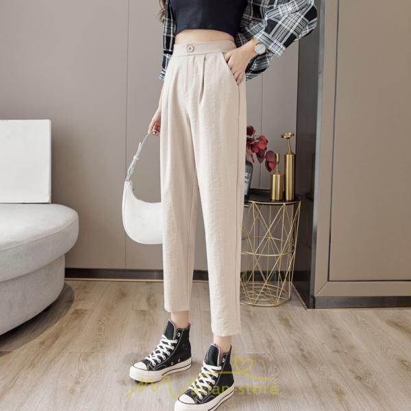 チノ・テーパード・ジョガー・スキニーパン | テーパードパンツ レディース ボトムス パンツ 麻綿風 チノパン 涼しい 接触冷感 ウエストゴム 夏パンツ 九分丈 春夏秋 可愛い 20代30代 無地 スリム 40代 大人