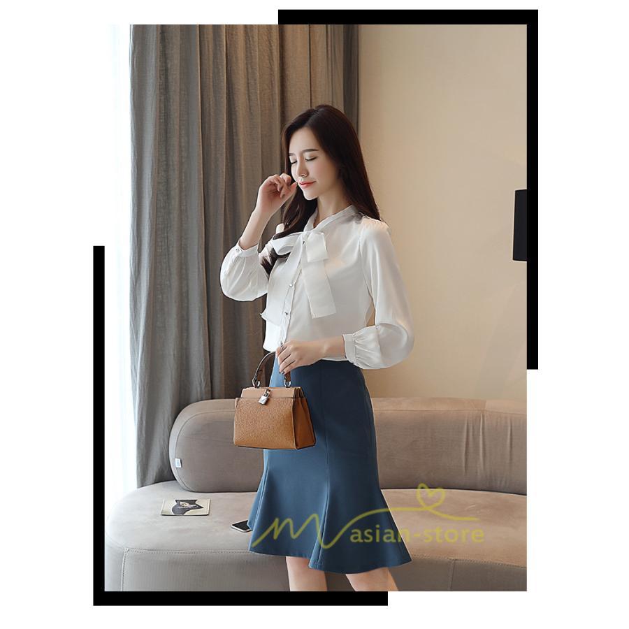 在庫ある | 短納期ブラウスレディースシャツ シフォンブラウス ビジネスカジュアルシャツトップス オフィスブラウス フォーマルシャツ 薄手 春夏衣装 リボン 通学通勤