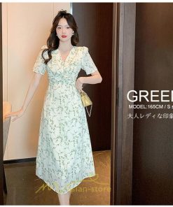 マキシ | ワンピース レディース 夏 半袖 体型カバー 着痩せ 韓国風 30代 40代 通勤 OL デート おしゃれ 2022 キレイめ 新作