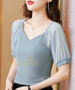 ｔシャツ・カットソー | シャツ レディース 春夏新作 40代 半袖 ニットトップス 無地Tシャツ Vネック 20代30代40代50代 エレガント カジュアル ファッション 着痩せ 人気 お出かけ 上品