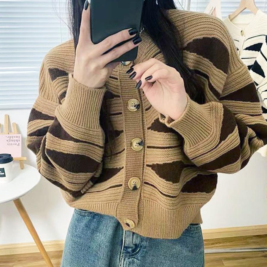 ニット・セーター | ニットカーディガン 秋冬レディース 配色