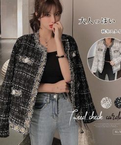 ジャケット・ブルゾン | ツイード風 ジャケット レディース韓国風