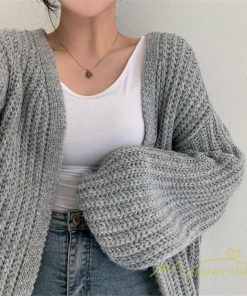 カーディガン | ニット2022秋冬 レディース 羽織り アウター パフスリーブ 長袖 セーター ニット 大人 通学通勤 20代50代 無地 トップス