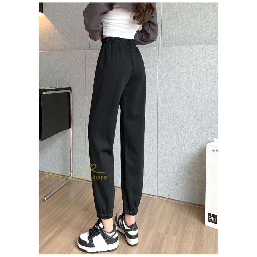 チノ・テーパード・ジョガー・スキニーパン | パンツ テーパードパンツ レディース ロング丈 秋冬コーデ スウェットパンツ カジュアル 刺繍 ロングパンツ 着痩せ ウエストゴム 大きいサイズ シンプル