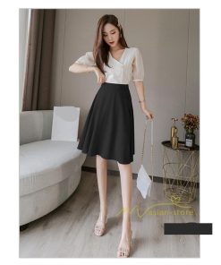 スカート | 膝丈 春秋 無地 フレアレディース ミディアム丈 ペンシルミモレ 黒 大人 20代 30代 40代 上品 OL エレガント 母 ママ
