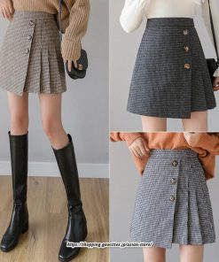 スカート | ミニレディース Aライン ハイウエスト キュロットショート丈 グレンチェック お出かけ 通勤 オシャレ 韓国風 着回し 新作 2022秋冬