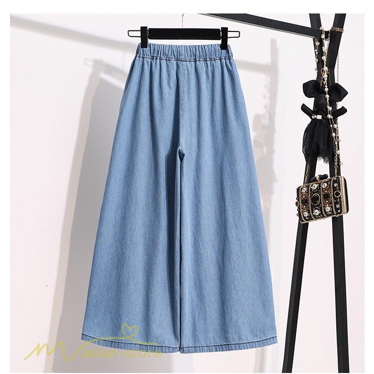 ジーンズ、デニム | ワイドパンツ レディース ガウチョパンツ デニム ゆったり デニムパンツ ジーンズ ジーパン 薄手 春秋コーデ 大きいサイズ ひも付き 女性着 日常感 上品 着回し