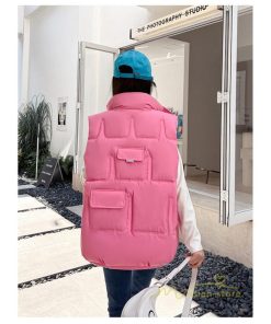 ベスト | ダウンレディース スタンドネック 中綿ノースリーブ ダウン シンプル 秋冬コーデ 50代 40代 新作 中綿 30代 20代 冬服 大きいサイズ ポケット