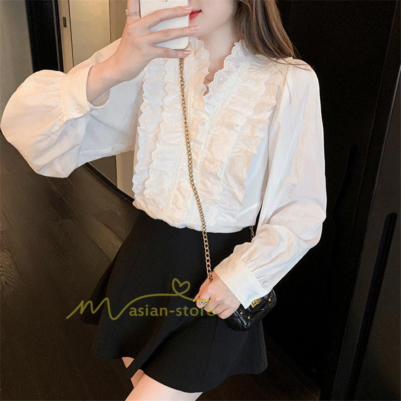 シャツ・ブラウス | ブラウス レディース 長袖 フォーマル 白 オフィス 無地 シャツ ビジネス フリル おしゃれ 入学式 卒業式 上品 お出かけ 面接 カジュアル 20代30代40代 きれいめ