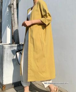 カーディガン | レディース ロング羽織り 綿麻風 リネンライトアウター 無地 長袖 秋物 大人 羽織る シンプル カジュアル 秋カーディ