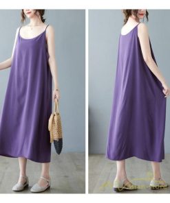 マキシ | キャミワンピ レディース 透け防止 インナーワンピース ミモレ丈 キャミソールワンピース 8色 綿 大きめ 40代50代 無地 ゆったり 20代30代 フェミニン