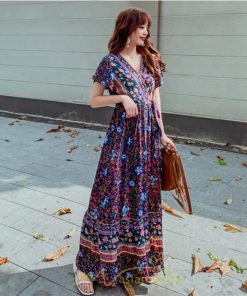 マキシ | ワンピース レディース ワンピ ロングワンピ ロング コットン ゆったり 夏 リゾート サマードレス かわいい 大人 Vネック オトナ 着痩せ レトロ 個性的