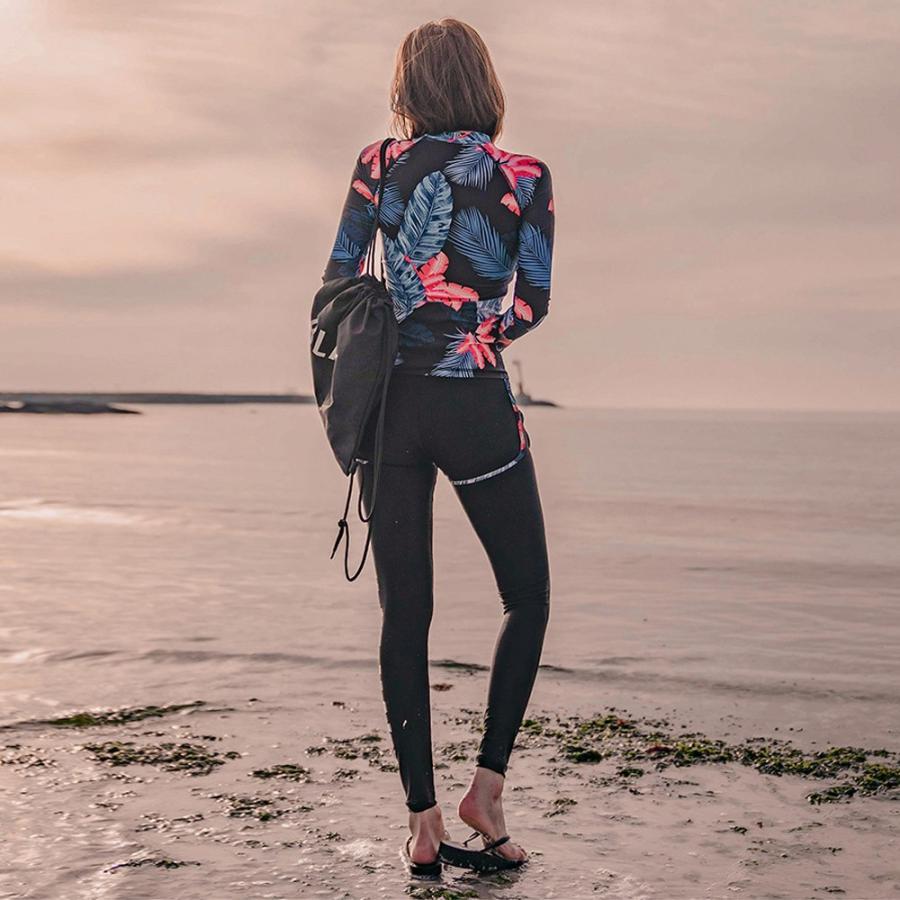 ビキニ | 長袖 タンキニ水着 スイミング フィットネス 水着 ラッシュガード 3点セット レディース パッド入り 体型カバー