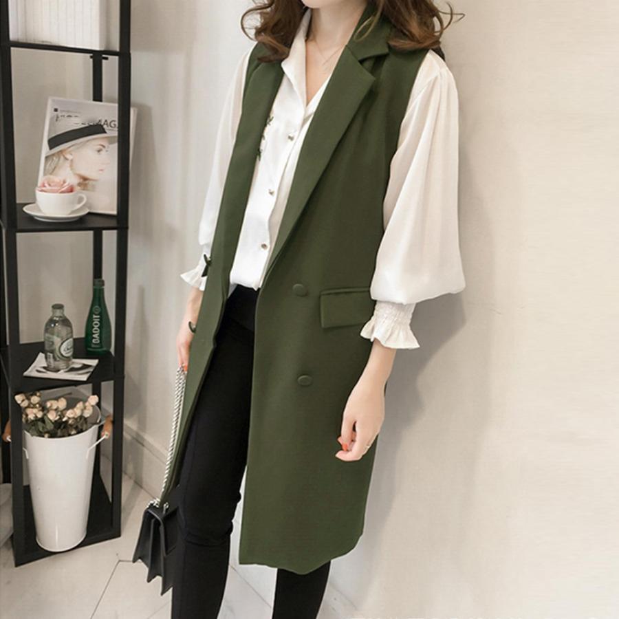 ベスト | ロングジレ レディース ロングベスト韓国