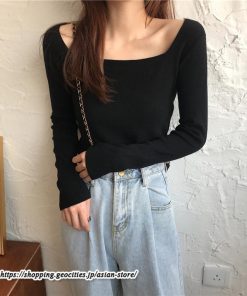 ニット・セーター | カットソー ニット レディース リブニット 長袖 秋冬 春 トップス スリム ストレッチ インナー 無地 長袖ニット 着痩せ 長袖カットソー 通学通勤 プルオーバー