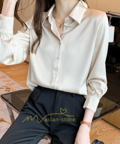 シャツ・ブラウス | ブラウス レディース オフィス おしゃれ 長袖 開襟 シャツ ビジネス OL 事務服 無地 長袖シャツ ファッション 優雅 エレガント カジュアル 通勤 細身 着回し