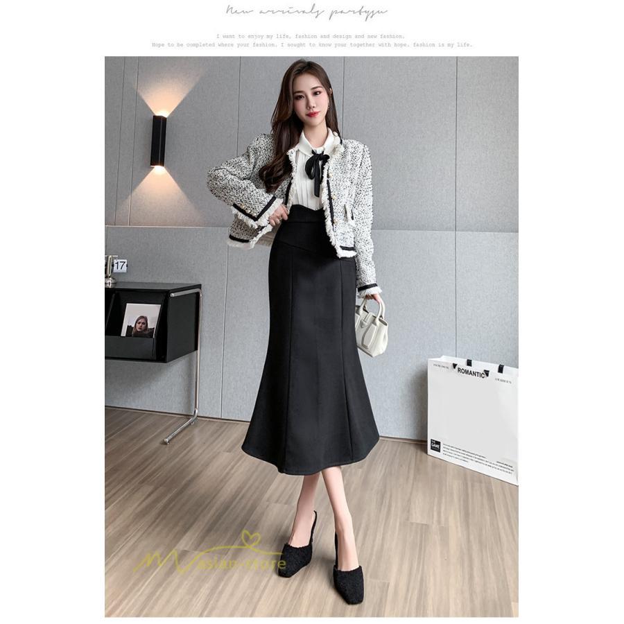 スカート | レディース フィッシュテール秋冬コーデ フレア AラインOL ビジネス カジュアル 大きいサイズ XL 20代 ラシャ 40代 上品 30代