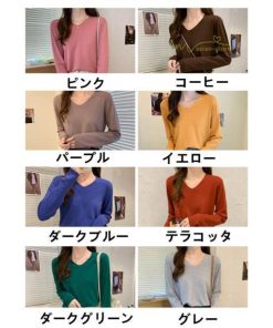 ｔシャツ・カットソー | 長袖Tシャツ インナー レディース インナーウェア 長袖 Tシャツ スリムインナー カットソー 2021 インナーTシャツ アンダーウェア 無地 Vネック