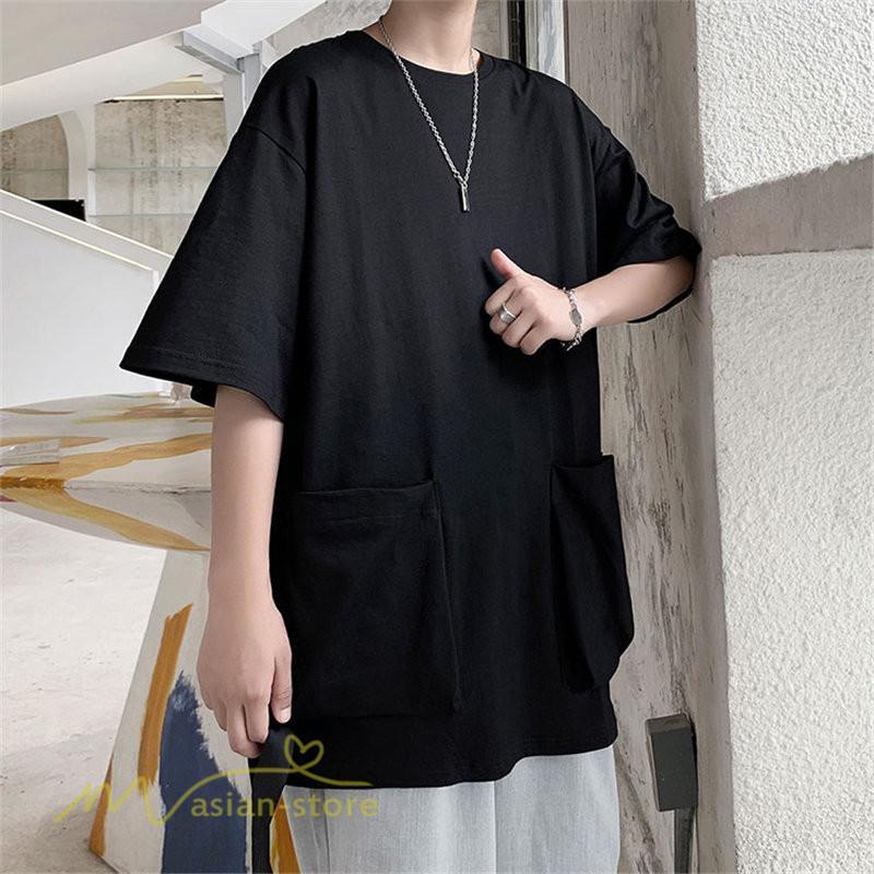 Tシャツ | メンズ 無地 カットソー 半袖 クルーネック カジュアル ポケット 半袖大きいサイズ 着回し 夏新作 サマー ルームウェア ゆったり トップス