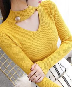 ニット・セーター | おしゃれ レディース チョーカー風 セーター リブニット ニットカットソー プルオーバー きれいめ セクシー