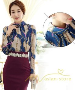 在庫ある | 短納期ブラウスレディースシャツ シフォンブラウス ビジネスカジュアルシャツトップス オフィスブラウス フォーマルシャツ 薄手 プリント 通学通勤 春夏衣装