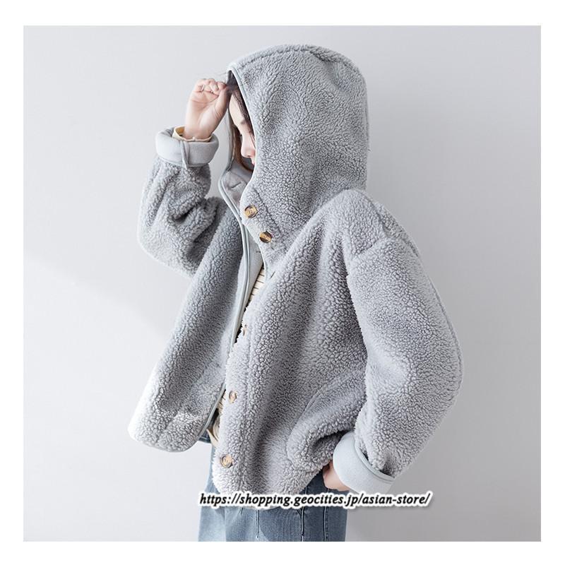 コート・ジャケット | ボアジャケット レディース 秋冬 アウター コート ジャケット ボア 暖かい ふわふわ 厚手 フード付き 長袖 可愛い 送料無料 トップス 無地 大人 30代 20代