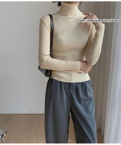 ニット・セーター | ニット 綿 リブ タートル インナー レイヤード リブニット レディース 長袖 タートルニット ハイネックニット インナーニット セーター 肌着 伸縮 着回し