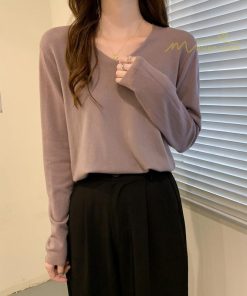 ｔシャツ・カットソー | 長袖Tシャツ インナー レディース インナーウェア 長袖 Tシャツ スリムインナー カットソー 2021 インナーTシャツ アンダーウェア 無地 Vネック