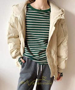 tシャツ・カットソー | 春物 レディース Tシャツ カットソー 長袖 トップス 綿 ボーダー シンプル プルオーバー リブ 柔らか 美ライン スリム ストレッチ 丸ネック 微伸縮 20代30代