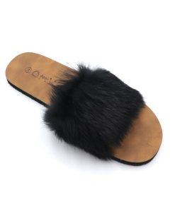 サンダル | ファーレディースミュール ぺたんこ スリッパ 韓国