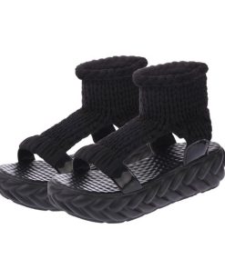 サンダル | レディース 厚底 メッシュ スポーツソックス 通気性 ニット歩きやすい