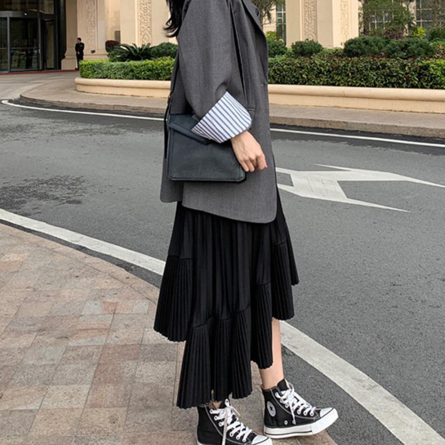 ロングスカート | プリーツ 切り替え 夏