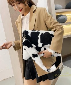 女性用バッグ | バッグ レディース ショルダーバッグ 肩掛け 可愛い 斜めがけ 鞄 かばん 黒白 もこもこ 春物