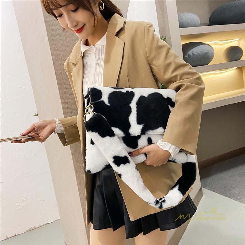 女性用バッグ | バッグ レディース ショルダーバッグ 肩掛け 可愛い 斜めがけ 鞄 かばん 黒白 もこもこ 春物