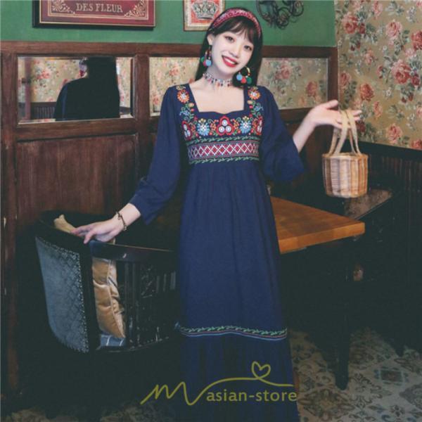 マキシ | 長袖ワンピース レディース 夏秋 コットン 10代 20代 30代 40代 50代 マキシワンピース ロングワンピース おしゃれ 着痩せ 大人可愛い 綺麗 かわいい