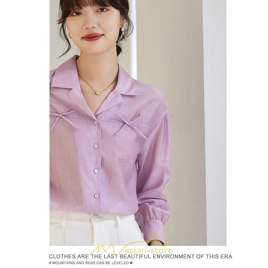 シャツ・ブラウス | ブラウス トップス レディース Vネック秋 蝶結び 可愛い トップス きれいめ フォーマル 上品 通勤 OL 20代30代40代50代 高品質 フェミニン