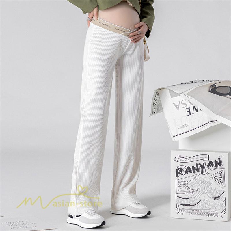 パンツ レギンス | マタニティパンツ レディース ボトムス 無地 きれいめ ママ サマー 大きいサイズ ローウエスト ワイドパンツ 体型カバー お出かけ 春 上品 マタニティウェア 秋