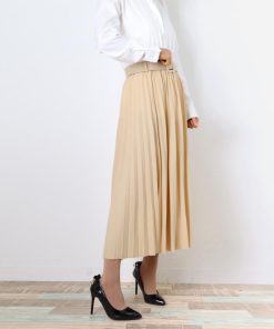 フレアスカート | レディース プリーツスカート 大人 ロング フレアスカート ミモレ丈スカート ベルト付き