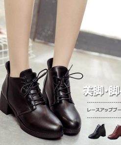 新作入荷アイテム | レースアップ ブーティ ローヒール ショートブーツ レディース 履きやすい