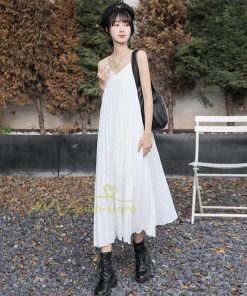 マキシ | プリーツワンピース ワンピース レディース マキシ丈 サロペット オールインワン キャミワンピース カジュアル 無地 20代30代40代 韓国ファッション 通勤通学